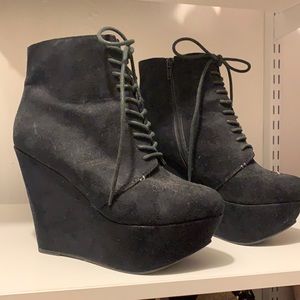 Platform lace up heels
